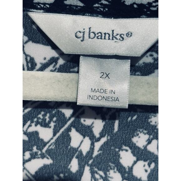 Christopher & Banks Women’s 2pc Top Plus Sz 2x Black White Studs Bead Artsy Work - Picture 3 of 12